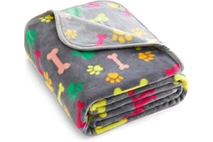 ALLISANDRO Flauschige Hundedecke [80x60cm Grau] Katzen Decke mit super Soft weiche Flauschige Haustier-Decke, Überwurf für Hundebett Sofa und Couch