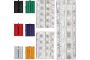 HUAREW Kit Protoboard -Mini protoboard de 170 puntos (6 hojas) Protoboard pequeño de 400 puntos sin soldadura (2 hojas) Breadboard de 830 puntos (1 hoja)