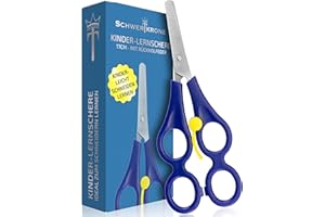 SCHWERTKRONE Forbici Terapeutiche 17 cm - Impugnatura Doppia per Bambini - Acciaio Inox con Molla di Ritorno - Per il Bricolage e l'Apprendimento