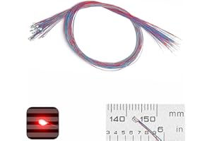 ZZHOB 25PCS Pre-Wired Micro Blinking LEDs(Light Mode: Flashing Red Light) 0805 SMD LEDs + Battery Holder & Connector(No Need Resistor) for Beginner Model Building
