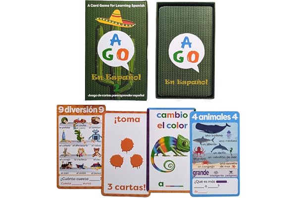 AGO en Español 2 Édition Deluxe : Jeu de Cartes Interactif pour Apprendre l'Espagnol - Parfait pour Tous Les Âges, dès Le Niveau Débutant!
