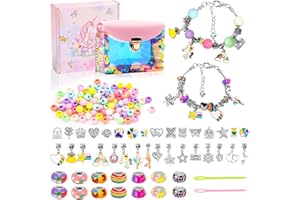 ZHENZHENLO Regalo Bambina 5-12 Anni,Kit Braccialetti Fai Da Te Bambina,Crea Braccialetti Bambina,Giochi Bambina 8 Anni Femmina,Fai La Tua Borsa con Le Perline Idee Regalo Compleanno Regalo Pasqua Bambina
