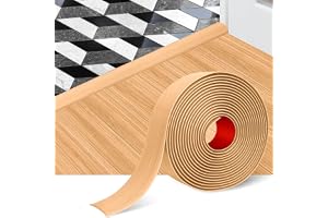 Rusoz Självhäftande tröskelstång, 5 cm, lätt att skära och installera dörrtröskelband, mjuk PVC-tätning, för laminatgolv, matta, kakel (beige ek, 2 m)