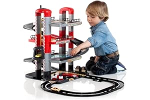 M MOLTO MOLTO | Parking Infantil de 4 Plantas con Pistas y Accesorios, Parking Coches Juguete, Pista de Coches de Juguete, Juguetes Niños + 3 Años, Garaje Coches