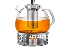 ‎COSUMY Cosumy Stövchen für Teekanne Edelstahl - Teewärmer mit Teelichthalter (Teekanne Nicht enthalten) - Hält Warm - für Tee, Kaffekannen & heiße Getränke