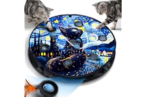 Zeepet Katzenspielzeug für drinnen, interaktives Ballspielzeug mit 7 Löchern, Labyrinthmattenbeutel, automatisches bewegliches Versteckspiel mit Federschwanz, Mäusefangspiel, Geschenke für Katzen