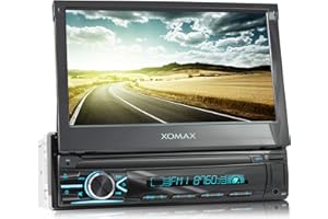 XOMAX XM-V746 Autoradio mit Mirrorlink I 7 Zoll / 18 cm Touchscreen I Bluetooth Freisprecheinrichtung I RDS I SD, USB, AUX I Anschlüsse für Front- und Rückfahrkamera und Lenkradfernbedienung I 1 DIN