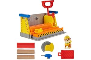 Rubble & Crew - Pack Taller CONSTRUCCIÓN + Figura Rubble + Arena MÁGICA DE Kinetic Sand + Accesorios - Patrulla Canina Juguetes - Juegos Infantiles - 6067082 - Juguetes Niños 3 años +