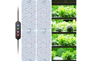 ANPSSSEN Confezione da 4 Lampade LED per Piante, Luce per Piante a Spettro Completo per Interni, Pannello Grow Light con Timer Automatico 4/8/12H, Lampada Crescita per Germinazione, Vegetativa e Fioritura