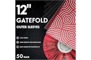 TAKMORK Custodie esterne per dischi in vinile: custodie protettive per album LP in plastica trasparente da 30,5 cm, 50 pezzi, Trasparente