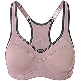 SYROKAN Women's Full Support Racerback Lightly Lined Underwire Sports Bra
