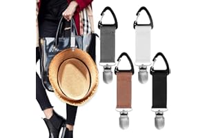 GEEHUA 4 clip per cappelli da viaggio, clip elastica per cappelli da donna, clip per cappelli a mani libere, clip per cappelli da viaggio, zaini, borse per bagagli