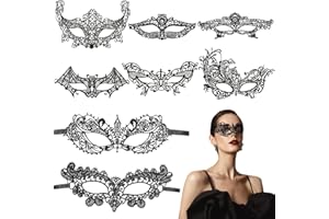 aurorayer 8 Stück Maskerade Maske Halloween Masken Damen, Lace Mädchen Spitzen Augenmaske, Catwomen Masken für Kostüm, Karneval, Ausgefallene Party Versorgung
