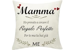 Sunia Federe Cuscini Divano 45x45 con Tasche - Regalo Festa della Mamma Originali e Divertenti