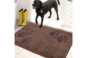 PURRUGS Dirt Trapper Doormat 50 x 80 cm, Non-Skid/Slip Machine Washable Entrance Rug, Shoes Scraper, Dog Door Mat, Super Absorbent Welcome mat for Muddy Wet Shoes and Paws