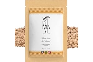 Khla - Pepe Bianco di Kampot Bio 70 g - Pepe in Grani Biologico - Forte e Potente - Ingrediente da Cucina - Pepe di Kampot Direttamente dal Produttore - Spezia Asiatica - Origine Cambogia