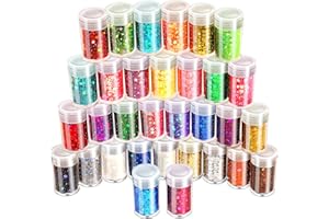 LEOBRO Paillettes holographiques épaisses en résine époxy, 32 couleurs, pour loisirs créatifs, loisirs créatifs, cartes, bijoux