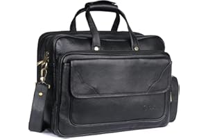Gaja Leather Laptop bag for men | Messenger bag | 15.6 Inches Leather Briefcase | Business Satchel | Computer bag | Shoulder bag | Work | office | School | College | Travel | Man Bag | Document Holder