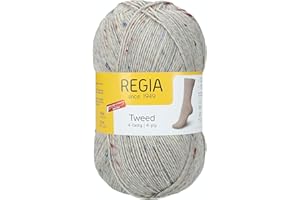 Regia 4-Thread Uni Tweed, 100G Hellgrau Handknitting Yarns
