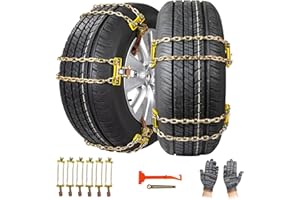 Snow Chains for Cars Ninonly 6Pcs Reusable Chains for Tyres Universal Emergency Car Wheel Anti-Skid Chain for Vehicle Car Truck SUV fit Tyre Width 165mm - 275mm