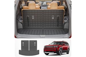 Thinzyou Hyundai Santa Fe Cargo Liner Trunk Mat with Backrest Mats (2024-2025) TPE All Weather Car Accessory