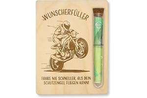 ZUKLA Packaging Money Gift Motorcycle – 13 x 10 cm – with Test Tube – Money Gift Packaging Made of Wood – Money Gifts Motorcyclists – Voucher Motorcycle Gifts for Men and Women