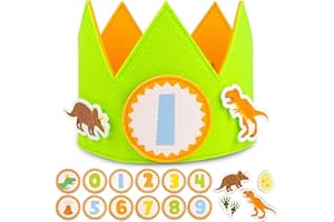 BONNYCO Corona Compleanno Numeri Intercambiabili 0-9 e Personaggi a Tema Regali Compleanno 1 Anno Bimbo, Corona Compleanno Bambina, Decorazioni Compleanno, Carnevale