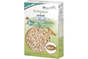 FLEUR ALPINE Céréales Bébé Avoine Bio - Délicieux Bouillie pour des Petits Déjeuners Délicieusement Crémeux | Céréales Nutritives et Faciles à Préparer 5 Mois et Plus sans Sucres Ajoutés | 7 Portions
