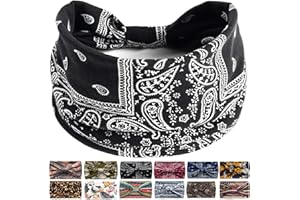 XYUXWLG Headbands For Women's Hair, Boho Headband Elastic Soft Flower Wide Headbands for Women Yoga Sport Hairbands, Hair Accessories for Everyday Sport Fitness (Colour 1)