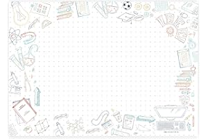 ‎FRIENDLY FOX Friendly Fox Back to School Schreibtischunterlage Papier, XXL Notizblock DIN A2 zum Abreißen, Mal- und Schreibunterlage, Schreibtischunterlage Kinder