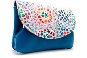 LUGUPELL Monedero para Mujer, Hecho a Mano en España, Piel de máxima calidad muy suave al tacto, Pequeño y en Formato Corto, Cartera para Mujer. Gaudi Color Petroleo