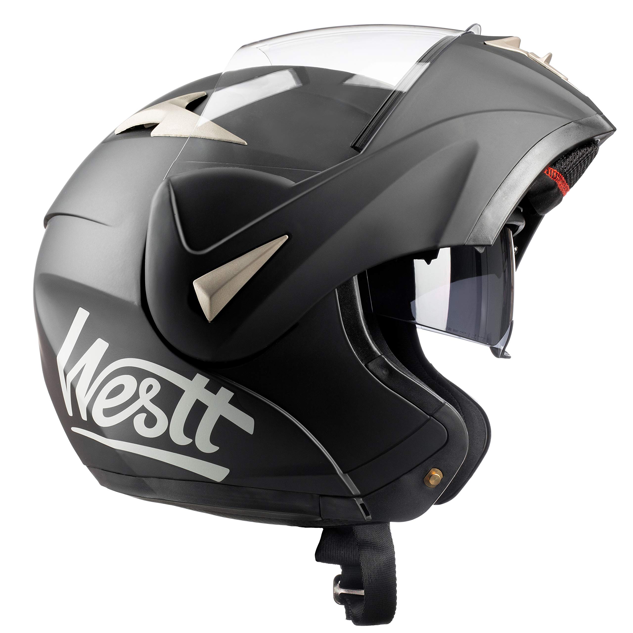 YEMA Casque Moto Modulable Homme ECE Homologu/&eacute; YM-926 Casque Scooter Femme Adulte Double Visi/&egrave;re-Noir Mat-L