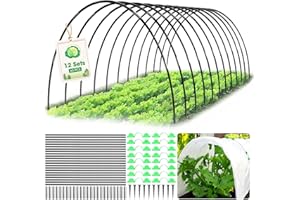MQHUAYU Pflanztunnel Bögen 60 PCS Folientunnel Bögen 12 Sets, Fiberglas Tunnelbogen für HochbeetBausatz, DIY Gewächshausreifen Frühbeet Tunnel für Garten Zeile Abdeckung Pflanzen Obst Gemüse