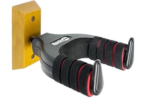 RockJam Wall Mountable Universal Guitar Hanger with Padded Arms
