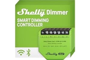 Shelly Dimmer Gen3-240V, Dimmer Smart Wi-Fi, Domotica, Luci Dimmerabili, Strisce LED, Non Richiede Neutro, Programmazione Intelligente, Nessun Hub Richiesto, Modalità Notturna, Alexa & Google Home