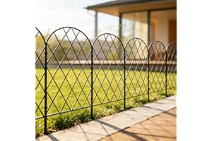 Thealyn Clôture de Jardin Décorative en Métal, 60 cm (H) × 33 cm (L) Bordure de Barrière pour Animaux (60 cm H × 33 cm (L) (10 Panneaux, Longueur Totale 3,3 m)