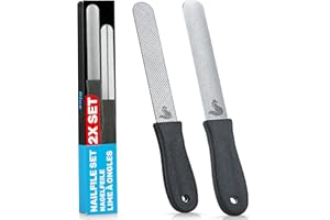 BluePet Zestaw 2 pilników do paznokci, gruby i drobny do usuwania ostrych krawędzi i optymalnej pielęgnacji pazurów dla psów, kotów i małych zwierząt (zestaw 2 szt. grubych + drobnych)