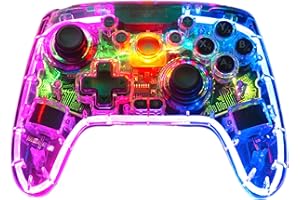 Speedlink RAIT NX RGB Gamepad - Controller PC wireless Bluetooth oder USB, Hall Effekt Sensoren, transparent beleuchtet, dual Vibration, Makro-Tasten, Turbo-Taste, Akku, für PC/Switch/Android/PS3