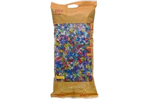 ‎HAMA PERLEN Hama Perlen 205-54 Bügelperlen Beutel mit ca. 6.000 bunten Midi Bastelperlen mit Durchmesser 5 mm im Transparent Glitter Mix, kreativer Bastelspaß für Groß und Klein