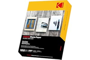 KODAK 100 hojas de papel fotográfico de 10 x 15 cm, 180 g/m2, papel fotográfico brillante, secado instantáneo y resistente al agua, especialmente desarrollado para todas las impresoras de inyección de