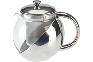 axentia Teekanne mit Siebeinsatz, Teebereiter aus Glas, Glaskanne mit Deckel, Teesieb aus Edelstahl, Teekrug mit hitzeresistenten Borosilikatglas, Teekrug mit Deckel und Griff, Teekocher mit einem Füllvolumen ca. 1,20 l