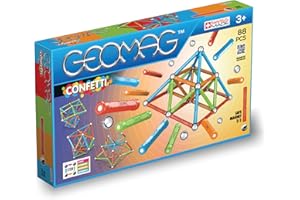 Geomag Classic Confetti 88 pcs Jeu de Construction magnétique pour Enfants, Cadeau pour garçons et Filles de 5 6 7 8 9 10 11 12 13 Ans, constructions magnétiques, Jeux pour Enfants