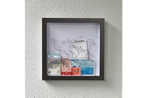 RYGRZJ Adventure Archive Box,Travel Adventure Archive Shadow Box,Ticket Shadow Box with Slot,8/12Inch Memory Boxes for Keepsakes,Ticket Collection Box Memory Box for Movie Travel Concert Ticket Stubs