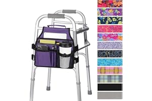 supregear Torba do chodzenia bocznego, torba na akcesoria do chodzenia z uchwytem na kubek, składany kosz na chodzika, wodoodporny organizer do chodzenia, torba dla większości chodzików, z bocznym