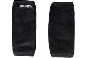 Dooky Car Seat Belt Pads, Harness Strap Pads for Baby's Protection, Universal Size Suitable for 3- and 5-Point Belt System, 2-Piece Set (Shoulder Pads), Soft Velvet, Plain Black
