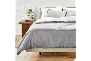 Bare Home Set Copripiumino 200 x 200 cm - Copripiumino in Microfibra 200 x 200 e 2 Federe (200 x 200/80 x 80 x 2, Grigio chiaro)