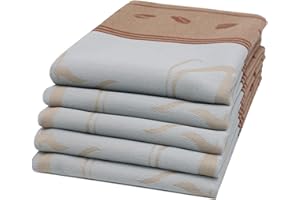 ‎ZOLLNER ZOLLNER 5er Set Geschirrtücher, 50x70 cm, Baumwolle, Kaffee Motiv, hellgrau braun