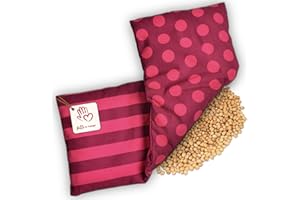 Navango® Cuscino Termico con Noccioli di Ciliegio per Microonde o Forno | Per Lenire il Dolore Cervicale o i Dolori Muscolari | Cotone OEKO-Tex | ca. 17x45 cm | 3 Camere | Cuscini per Cervicale