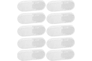Yinaolan 10 Pack Self Adhesive Reflectors Oval Stick-on Reflectors Safety Reflective for Caravan/Trailer/Boat/Motorcycle Fence Gate Posts
