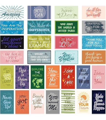 Jinei 300 Carte Motivazionali Con Affermazioni Positive, Stile Floreale, 8,9x5,1 Cm